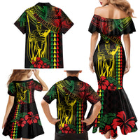 King Kamehameha Day Family Matching Mermaid Dress and Hawaiian Shirt Hawaii Kakau Reggae LT01 - Polynesian Pride