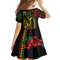 King Kamehameha Day Family Matching Short Sleeve Bodycon Dress and Hawaiian Shirt Hawaii Kakau Reggae LT01 - Polynesian Pride