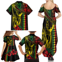 King Kamehameha Day Family Matching Summer Maxi Dress and Hawaiian Shirt Hawaii Kakau Reggae LT01 - Polynesian Pride