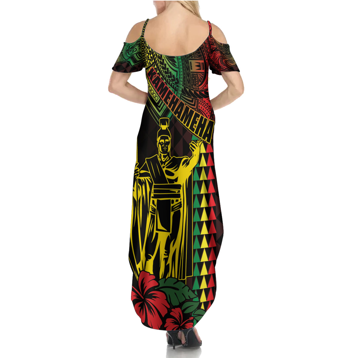 King Kamehameha Day Family Matching Summer Maxi Dress and Hawaiian Shirt Hawaii Kakau Reggae LT01 - Polynesian Pride