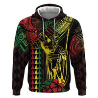 King Kamehameha Day Hoodie Hawaii Kakau Reggae