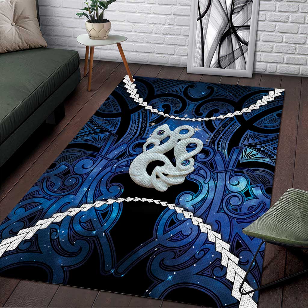 Maori Matariki Manaia Area Rug Maori Kowhaiwhai Pattern Galaxy