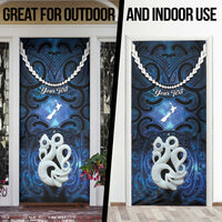 Personalized Maori Matariki Manaia Door Cover Maori Kowhaiwhai Pattern Galaxy