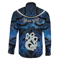 Personalized Maori Matariki Manaia Family Matching Off The Shoulder Long Sleeve Dress and Hawaiian Shirt Maori Kowhaiwhai Pattern Galaxy LT01 - Polynesian Pride