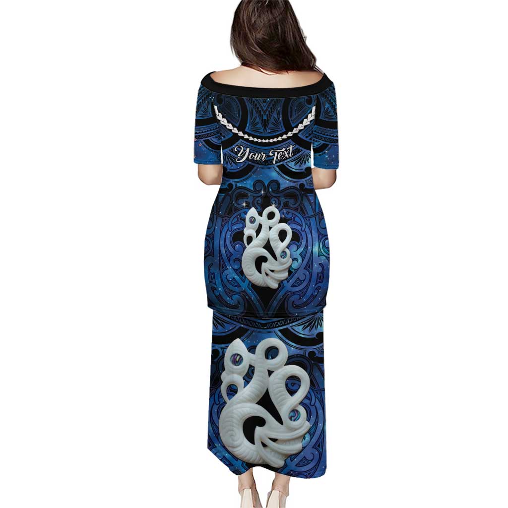 Personalized Maori Matariki Manaia Family Matching Puletasi and Hawaiian Shirt Maori Kowhaiwhai Pattern Galaxy
