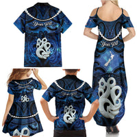 Personalized Maori Matariki Manaia Family Matching Summer Maxi Dress and Hawaiian Shirt Maori Kowhaiwhai Pattern Galaxy