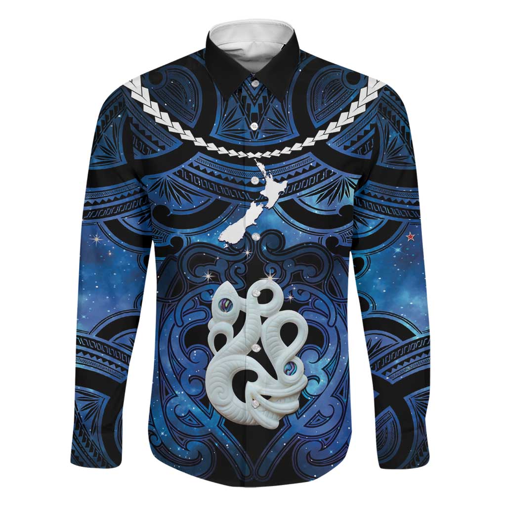 Personalized Maori Matariki Manaia Family Matching Tank Maxi Dress and Hawaiian Shirt Maori Kowhaiwhai Pattern Galaxy