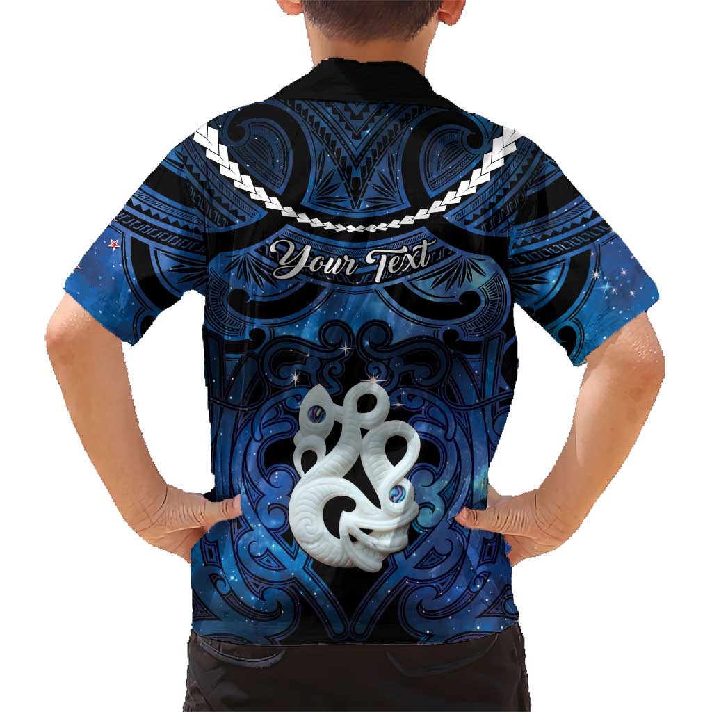 Personalized Maori Matariki Manaia Kid Hawaiian Shirt Maori Kowhaiwhai Pattern Galaxy