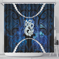 Maori Matariki Manaia Shower Curtain Maori Kowhaiwhai Pattern Galaxy