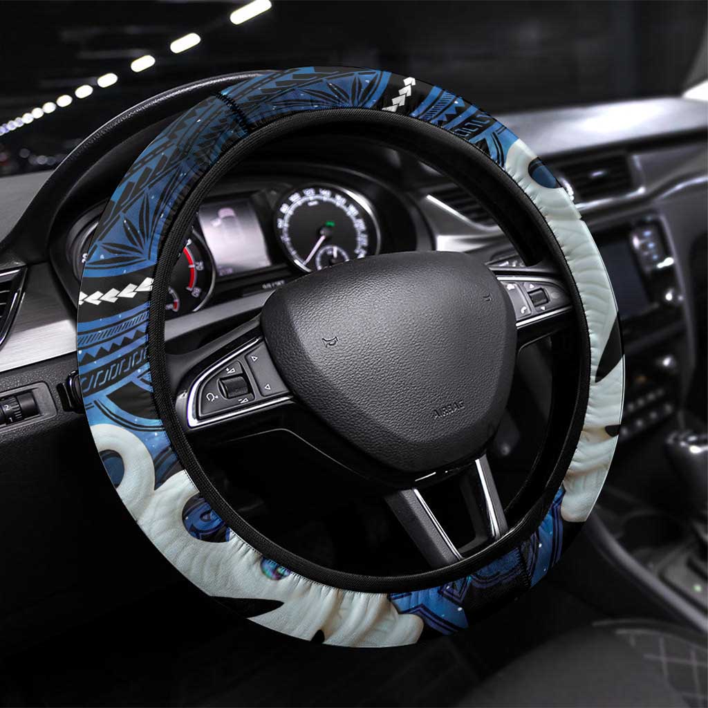 Maori Matariki Manaia Steering Wheel Cover Maori Kowhaiwhai Pattern Galaxy