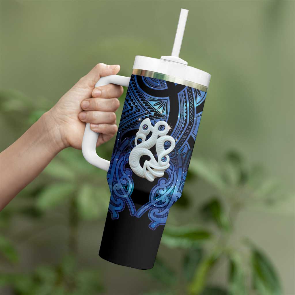 Personalized Maori Matariki Manaia Tumbler With Handle Maori Kowhaiwhai Pattern Galaxy