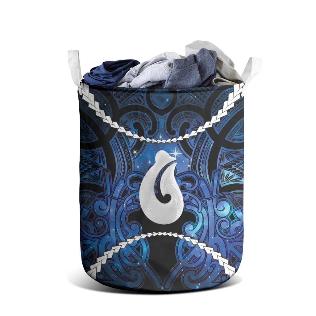 Maori Matariki Hei Matau Laundry Basket Maori Kowhaiwhai Pattern Galaxy