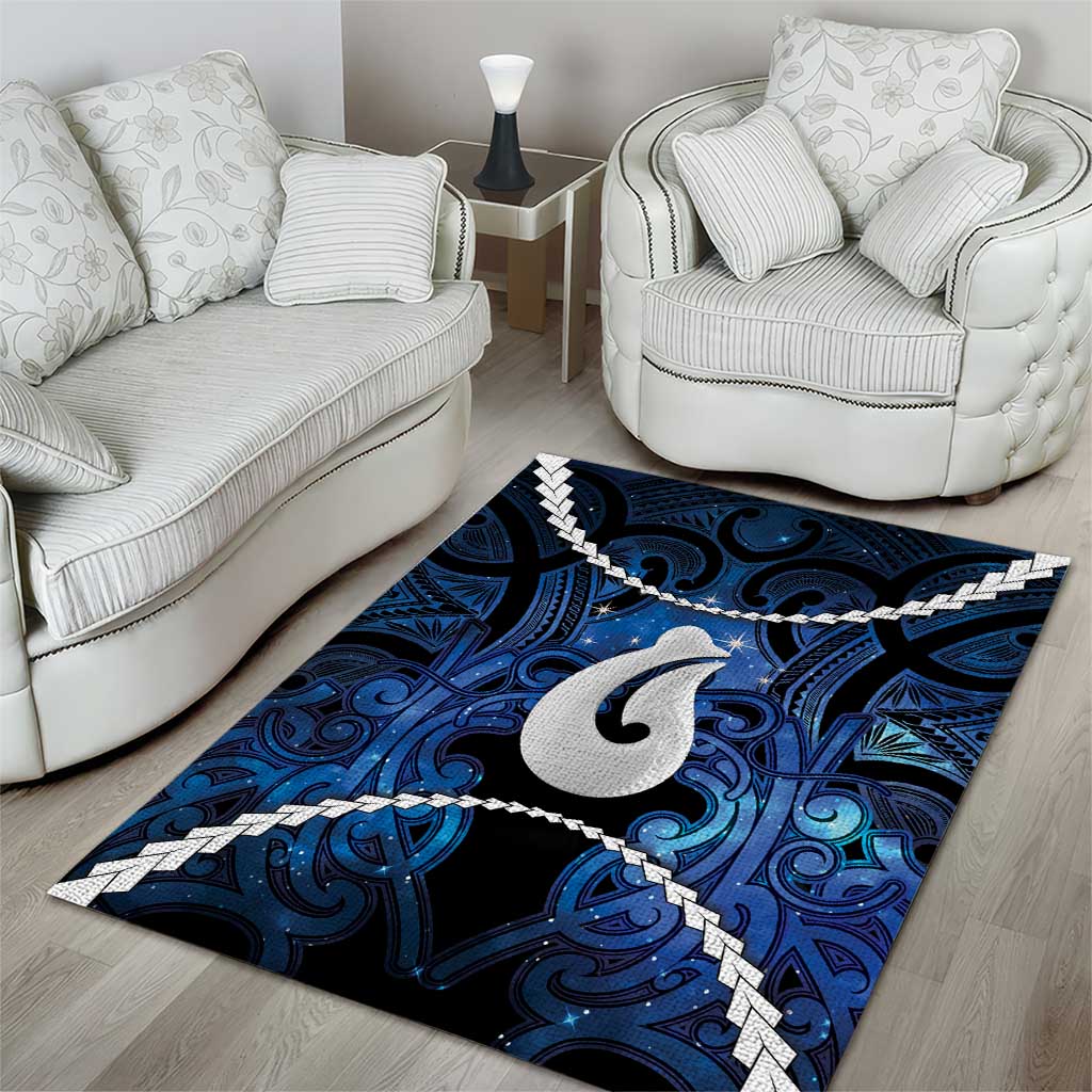 Maori Matariki Hei Matau Area Rug Maori Kowhaiwhai Pattern Galaxy