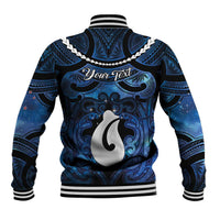 Personalized Maori Matariki Hei Matau Baseball Jacket Maori Kowhaiwhai Pattern Galaxy
