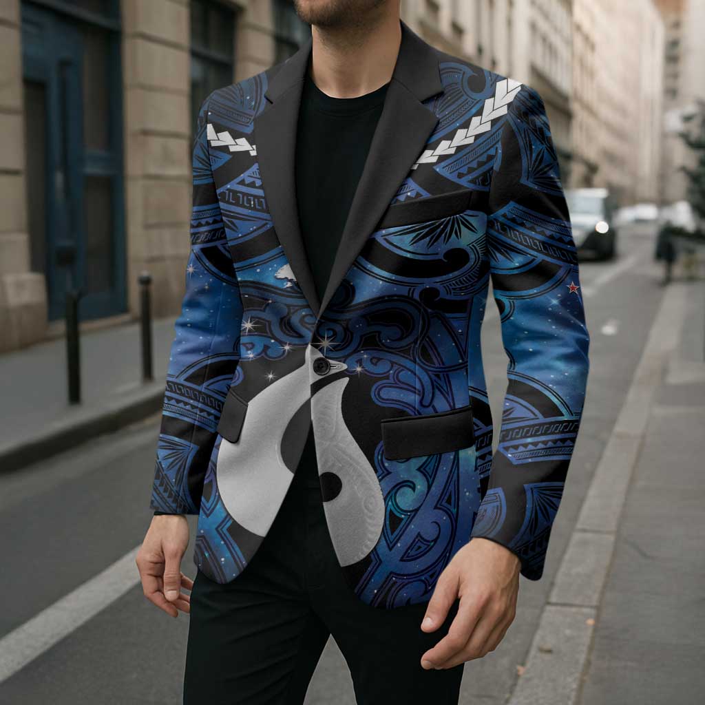 Personalized Maori Matariki Hei Matau Blazer Maori Kowhaiwhai Pattern Galaxy