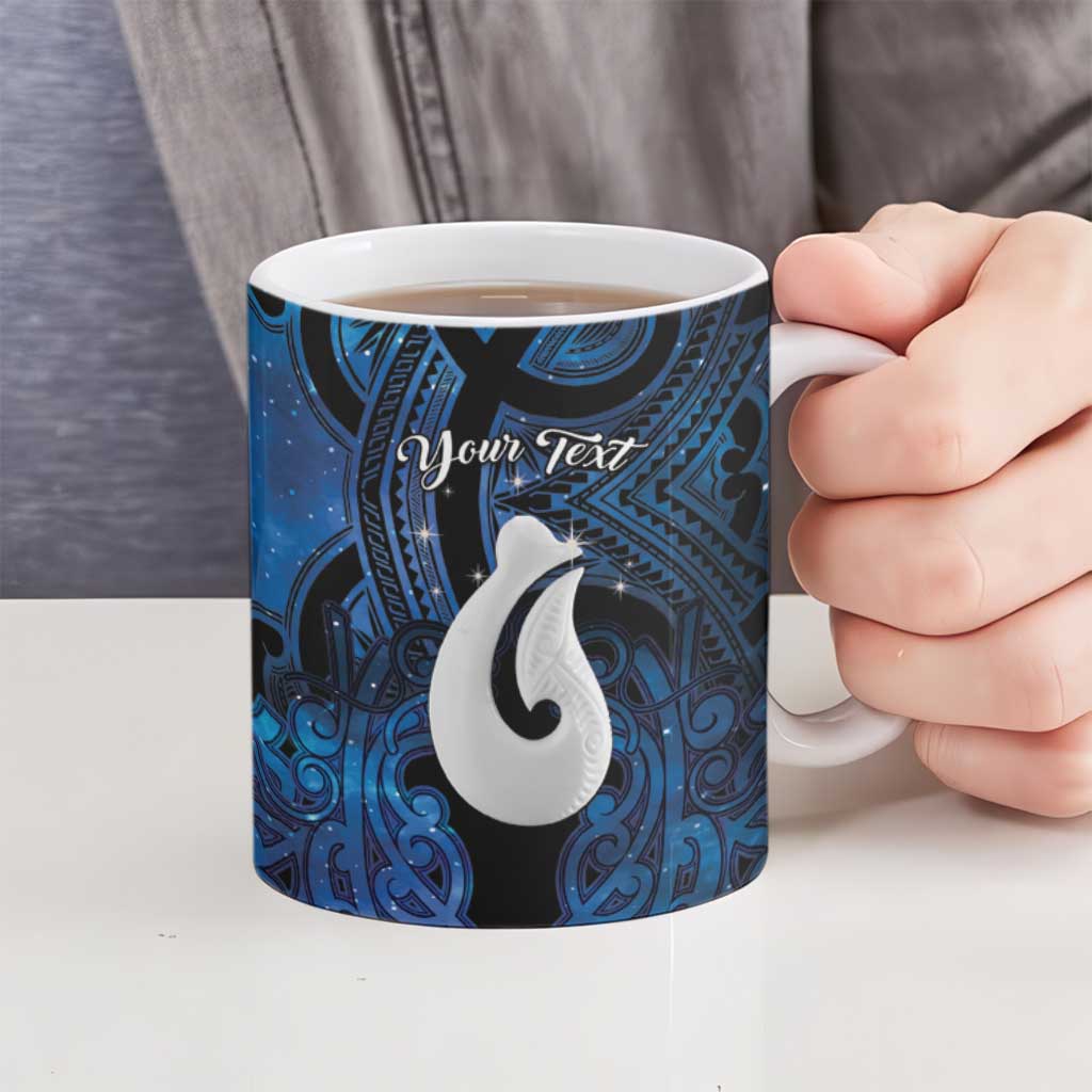 Personalized Maori Matariki Hei Matau Ceramic Mug Maori Kowhaiwhai Pattern Galaxy
