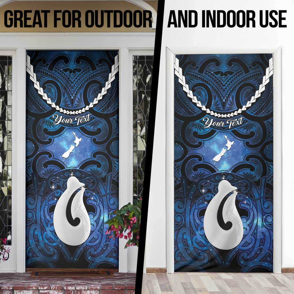 Personalized Maori Matariki Hei Matau Door Cover Maori Kowhaiwhai Pattern Galaxy