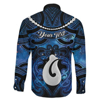 Personalized Maori Matariki Hei Matau Family Matching Long Sleeve Bodycon Dress and Hawaiian Shirt Maori Kowhaiwhai Pattern Galaxy LT01 - Polynesian Pride