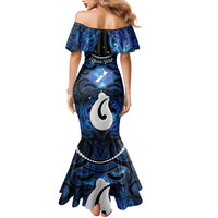 Personalized Maori Matariki Hei Matau Family Matching Mermaid Dress and Hawaiian Shirt Maori Kowhaiwhai Pattern Galaxy LT01 - Polynesian Pride