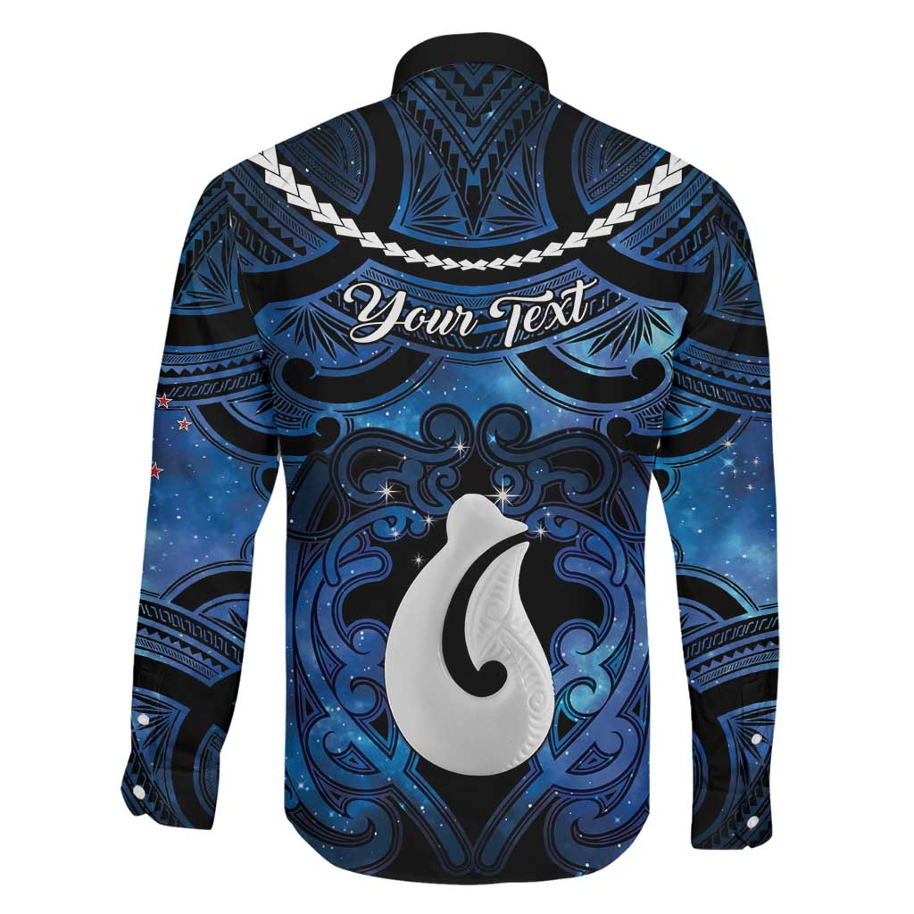 Personalized Maori Matariki Hei Matau Family Matching Off The Shoulder Long Sleeve Dress and Hawaiian Shirt Maori Kowhaiwhai Pattern Galaxy LT01 - Polynesian Pride