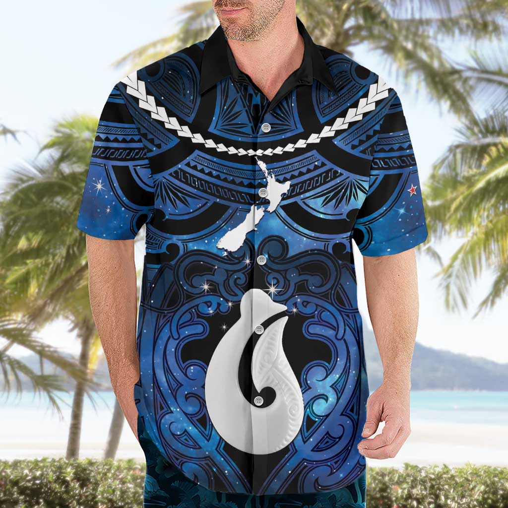 Personalized Maori Matariki Hei Matau Hawaiian Shirt Maori Kowhaiwhai Pattern Galaxy