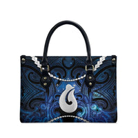 Maori Matariki Hei Matau Leather Bag Maori Kowhaiwhai Pattern Galaxy