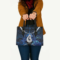 Maori Matariki Hei Matau Leather Bag Maori Kowhaiwhai Pattern Galaxy