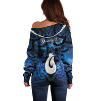 Personalized Maori Matariki Hei Matau Off Shoulder Sweater Maori Kowhaiwhai Pattern Galaxy