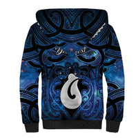 Personalized Maori Matariki Hei Matau Sherpa Hoodie Maori Kowhaiwhai Pattern Galaxy
