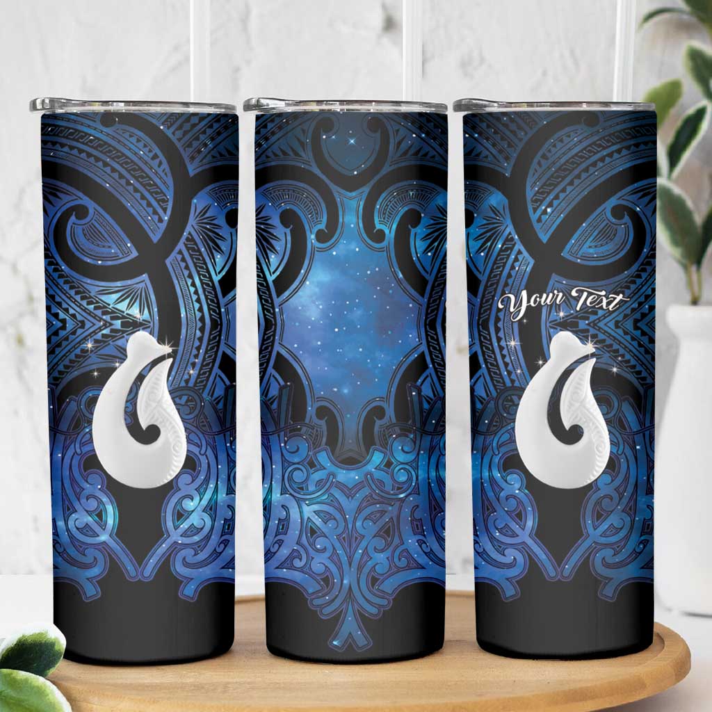 Personalized Maori Matariki Hei Matau Skinny Tumbler Maori Kowhaiwhai Pattern Galaxy