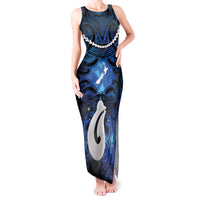 Personalized Maori Matariki Hei Matau Tank Maxi Dress Maori Kowhaiwhai Pattern Galaxy