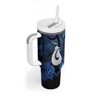 Personalized Maori Matariki Hei Matau Tumbler With Handle Maori Kowhaiwhai Pattern Galaxy