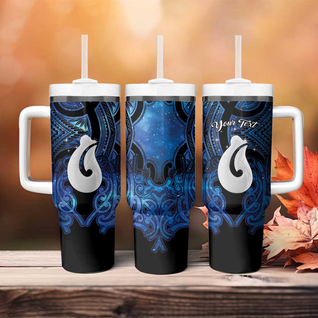 Personalized Maori Matariki Hei Matau Tumbler With Handle Maori Kowhaiwhai Pattern Galaxy