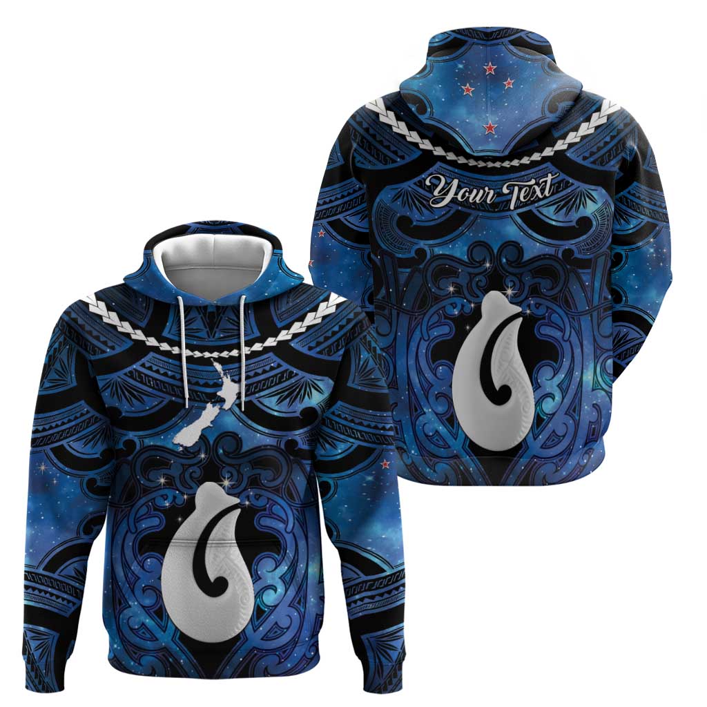 Personalized Maori Matariki Hei Matau Zip Hoodie Maori Kowhaiwhai Pattern Galaxy