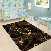 Indonesian Batik Pattern Vintage Brown Area Rug