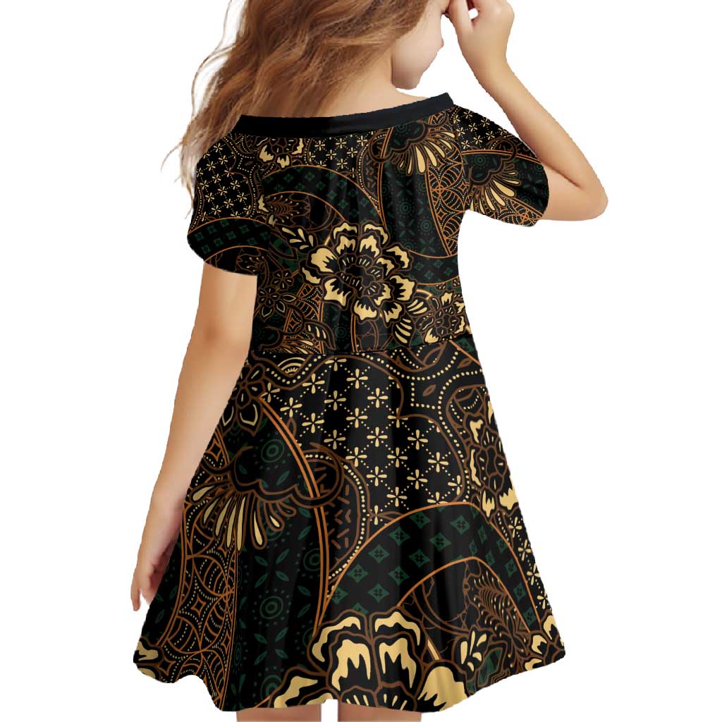 Indonesian Batik Pattern Vintage Brown Family Matching Mermaid Dress and Hawaiian Shirt