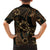Indonesian Batik Pattern Vintage Brown Family Matching Off Shoulder Maxi Dress and Hawaiian Shirt