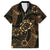 Indonesian Batik Pattern Vintage Brown Family Matching Off Shoulder Maxi Dress and Hawaiian Shirt