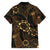 Indonesian Batik Pattern Vintage Brown Family Matching Off Shoulder Maxi Dress and Hawaiian Shirt