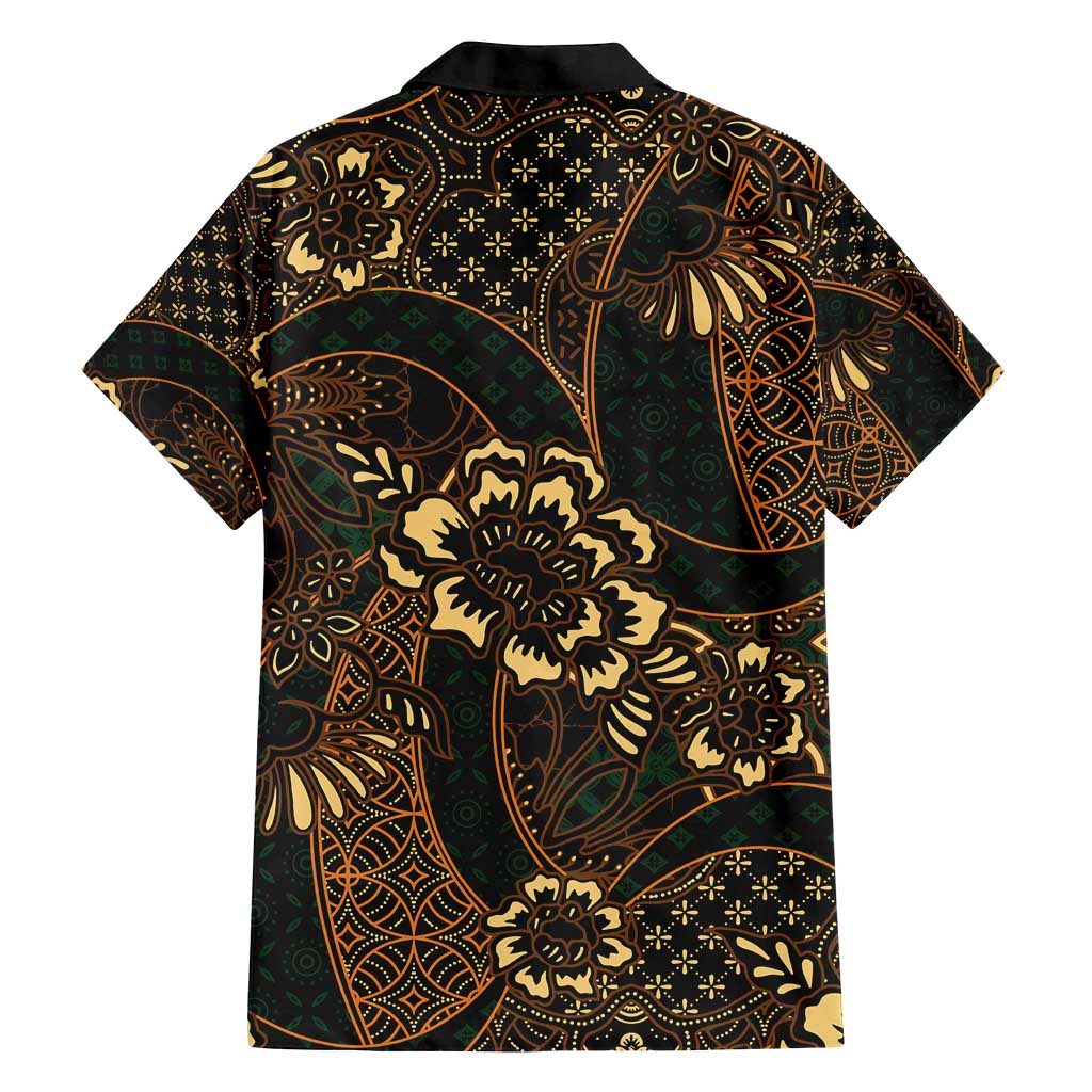 Indonesian Batik Pattern Vintage Brown Family Matching Tank Maxi Dress and Hawaiian Shirt