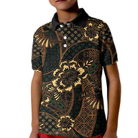Indonesian Batik Pattern Vintage Brown Kid Polo Shirt