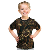 Indonesian Batik Pattern Vintage Brown Kid T Shirt