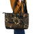 Indonesian Batik Pattern Vintage Brown Leather Tote Bag