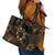 Indonesian Batik Pattern Vintage Brown Leather Tote Bag