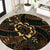 Indonesian Batik Pattern Vintage Brown Round Carpet