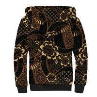 Indonesian Batik Pattern Vintage Brown Sherpa Hoodie