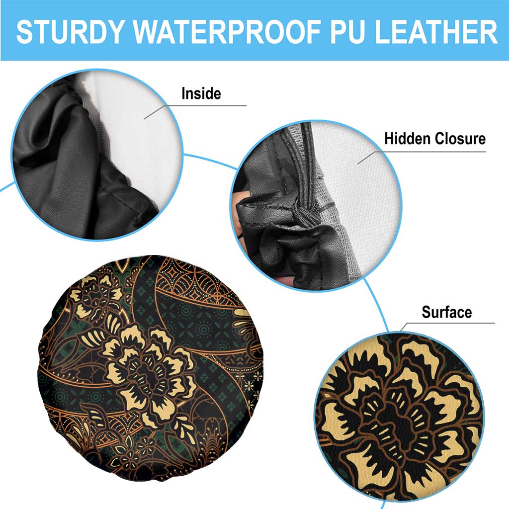 Indonesian Batik Pattern Vintage Brown Spare Tire Cover