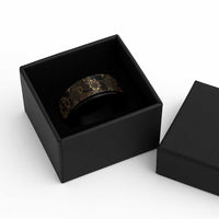 Indonesian Batik Pattern Vintage Brown Spinner Ring - Polynesian Pride
