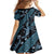 Indonesia Batik Pattern Family Matching Mermaid Dress and Hawaiian Shirt Blue Version