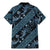 Indonesia Batik Pattern Family Matching Mermaid Dress and Hawaiian Shirt Blue Version